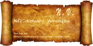 Nádudvari Veronika névjegykártya